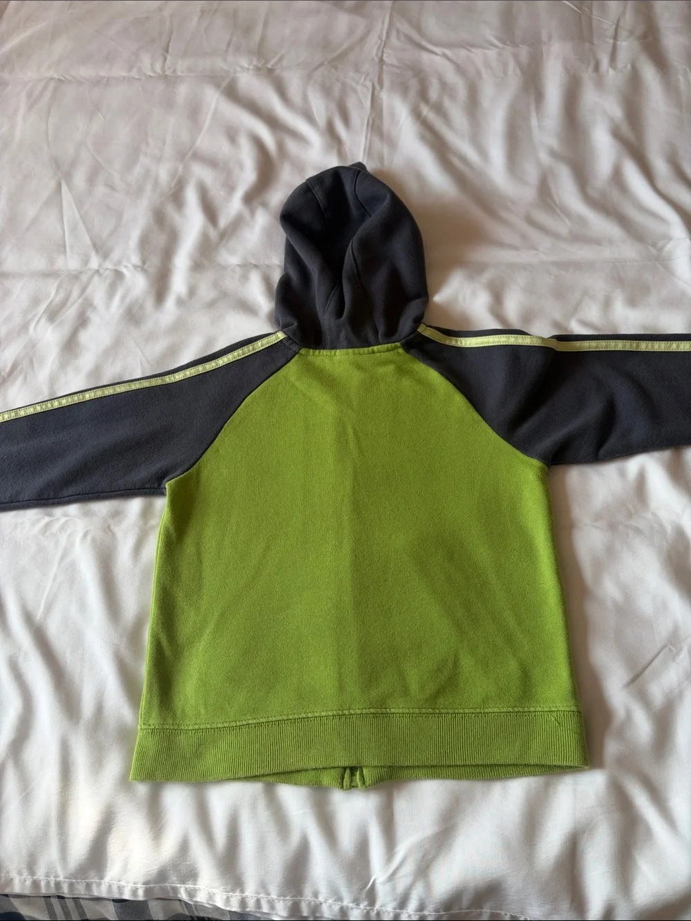 Adidas Kids' Green & Black Hooded Zip Fleece Jacket